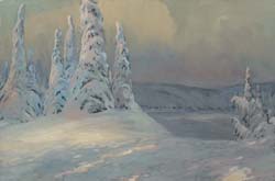 "Сибирская зима." Холст, масло. 2009г.